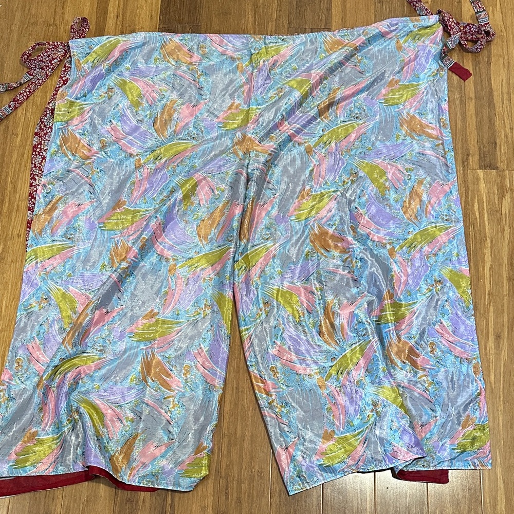 Colorful Palazzo Wrap Pants Reversible